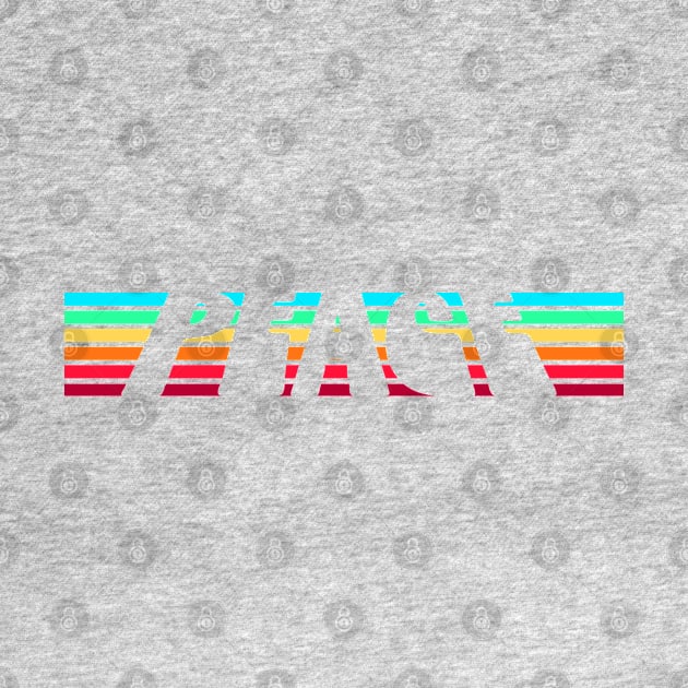 Rainbow Retro STRIPES with Peace Knockout by Jitterfly